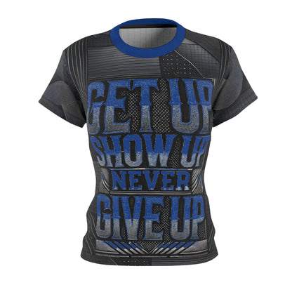 Women's Relentless Drive Tee – Get Up, Show Up, Never Give Up (Dark Blue)