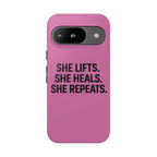She lifts. She heals. She repeats. Tough Phone Cases