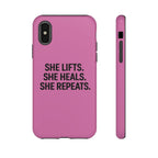 She lifts. She heals. She repeats. Tough Phone Cases