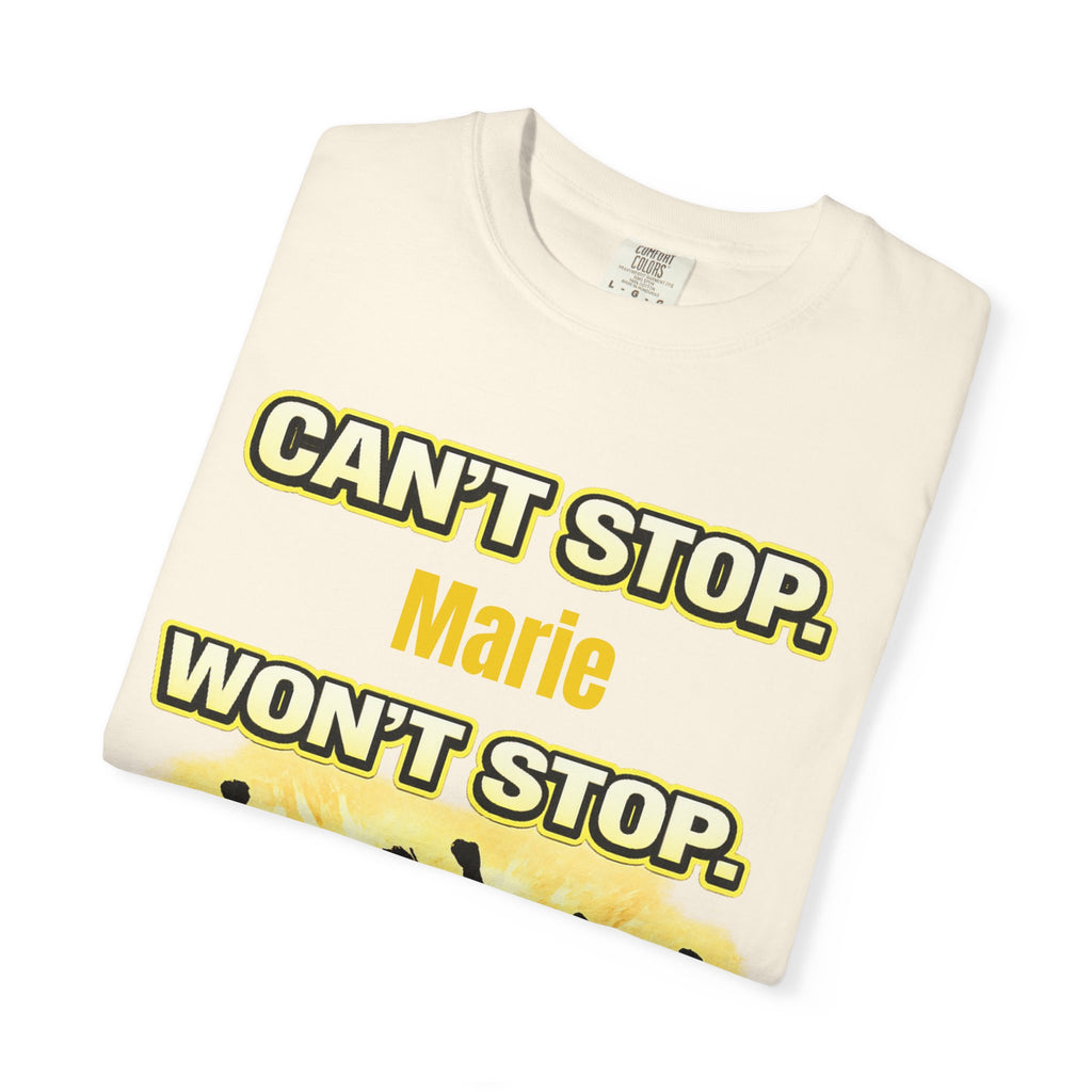 Custom Name Motivational T-Shirt – Can’t Stop. Won’t Stop.