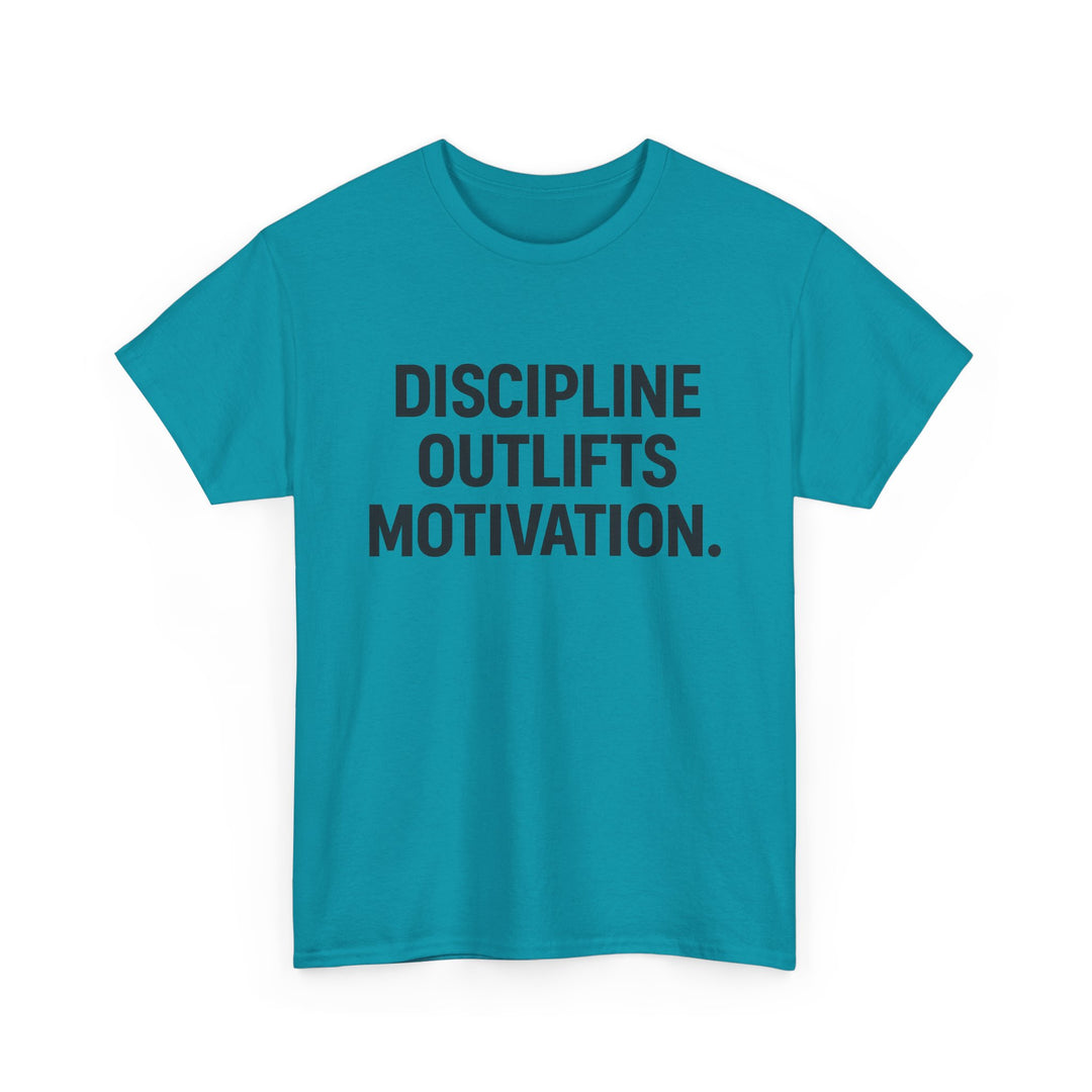 Discipline Outlifts Motivation. Unisex Heavy Cotton Tee