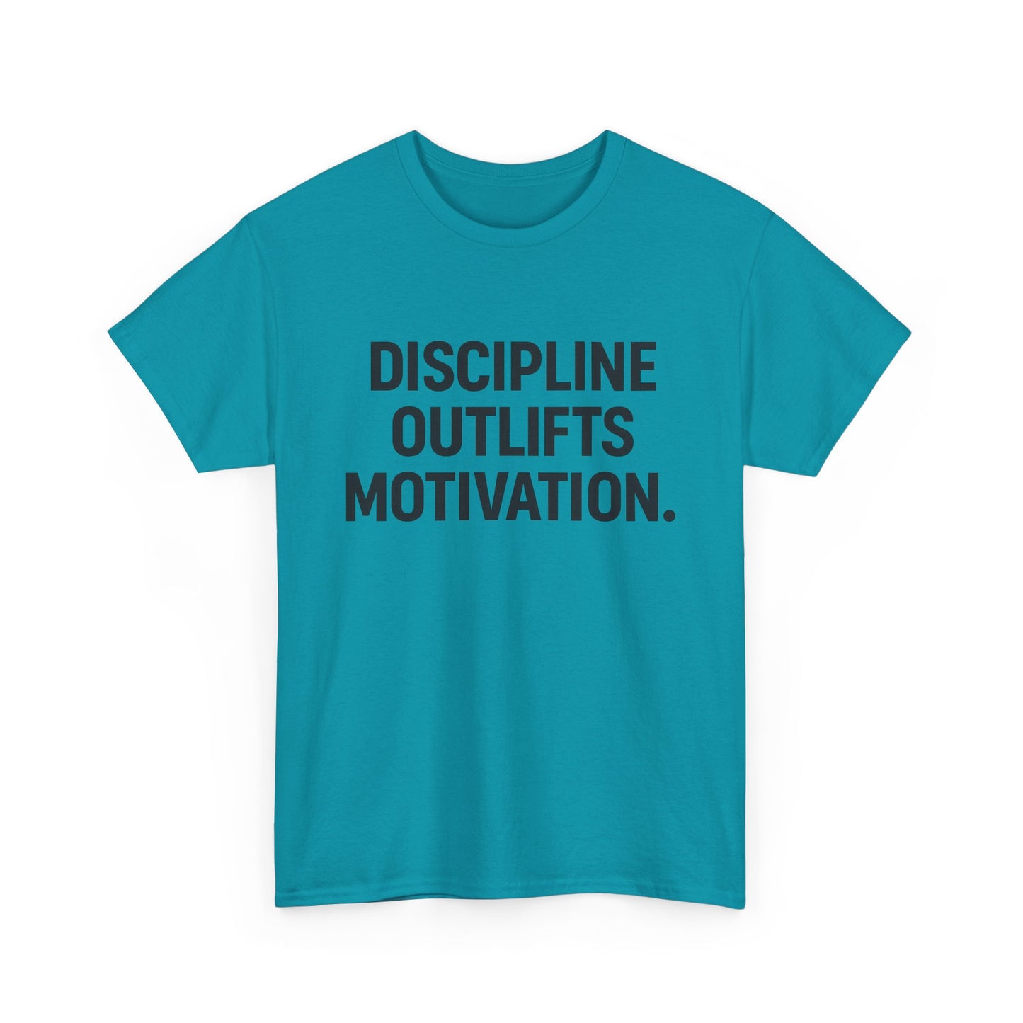 Discipline Outlifts Motivation. Unisex Heavy Cotton Tee