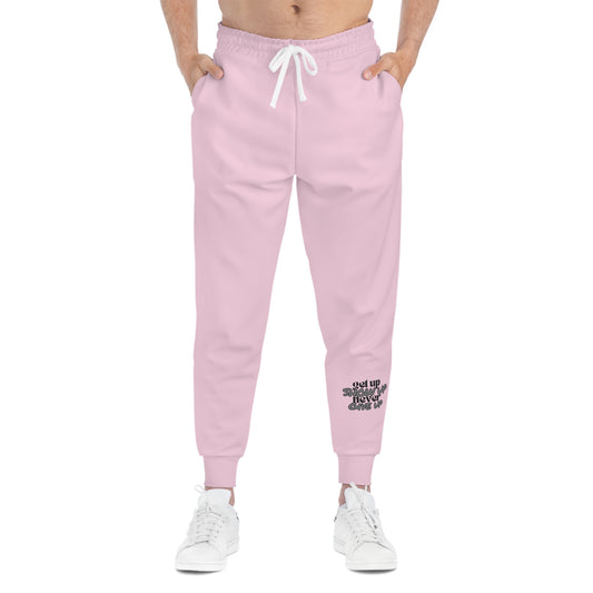 Elite Motivational UNISEX Joggers – Achieve in Comfort & Style (Light Pink)