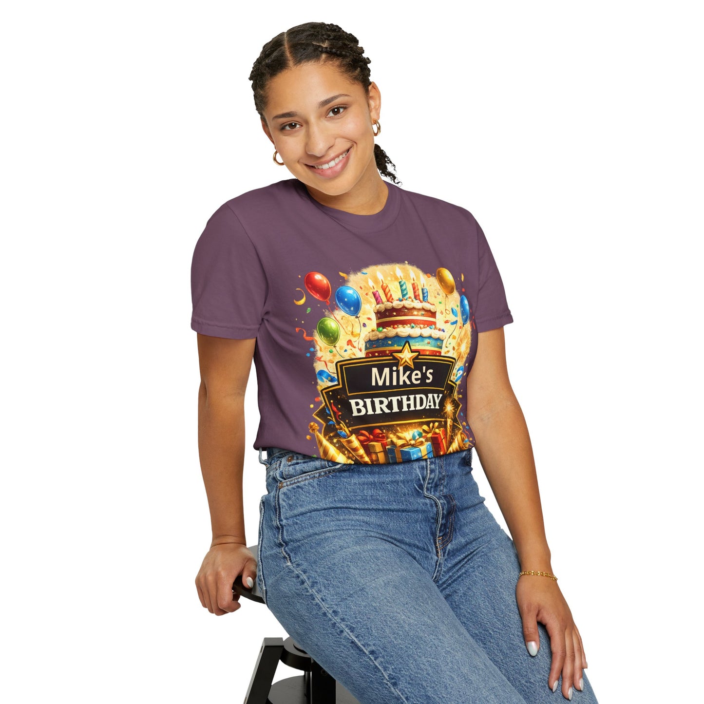 Custom Name Birthday T-Shirt – Get Up Show Up Never Give Up