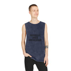 Barbells over breakdown muscle tank
