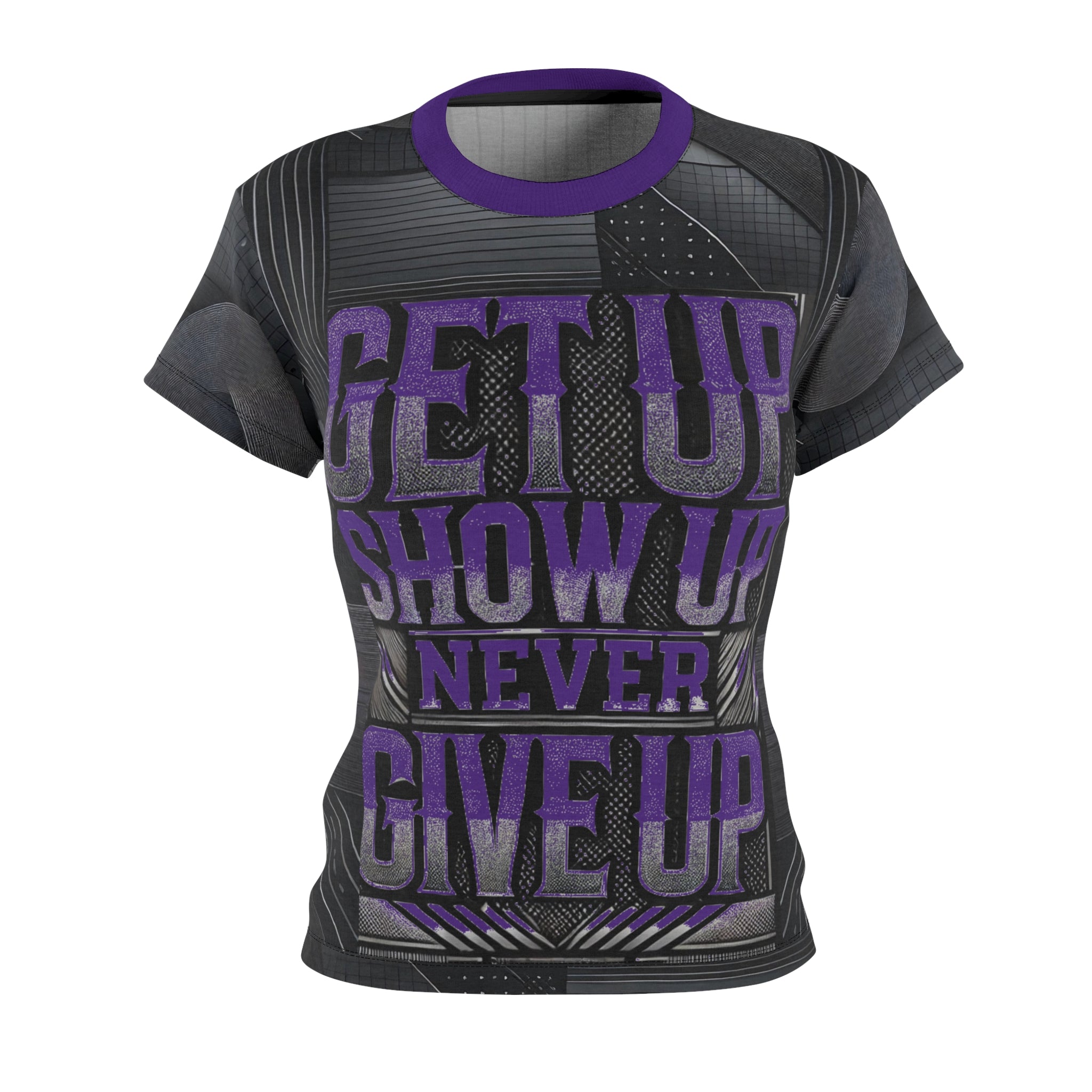 Women's Relentless Drive Tee – Get Up, Show Up, Never Give Up (Purple)
