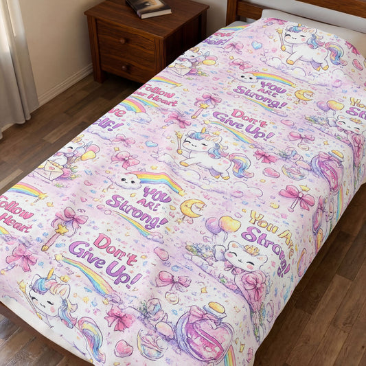 Kids Plush Velveteen Blanket – Ultra Soft Cozy Throw Blanket for Boys & Girls | Warm Lightweight Blanket for Bed, Nap Time & Gifts