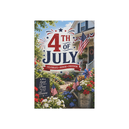 4th of July Outdoor Banner – Patriotic Garden Flag for Home, Porch & Lawn Decorations