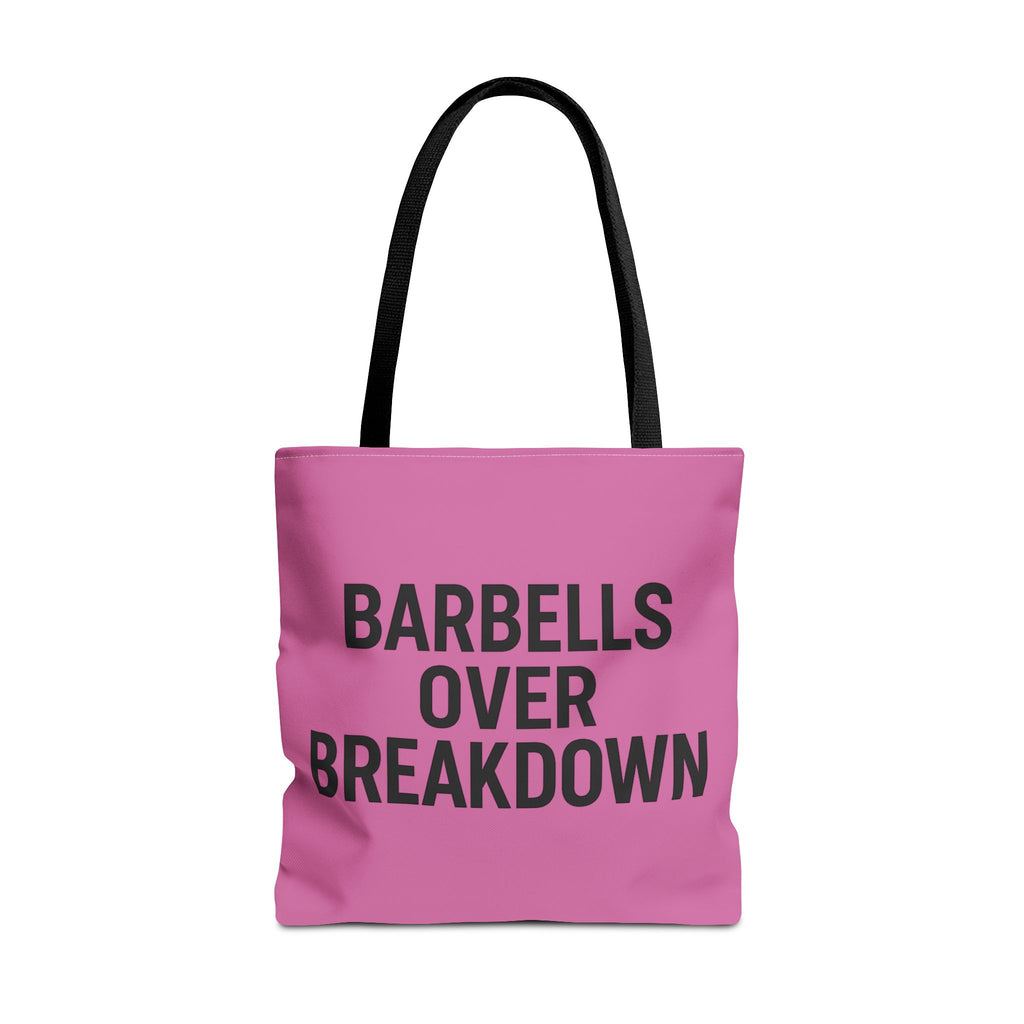 Barbells Over Breakdown Tote Bag