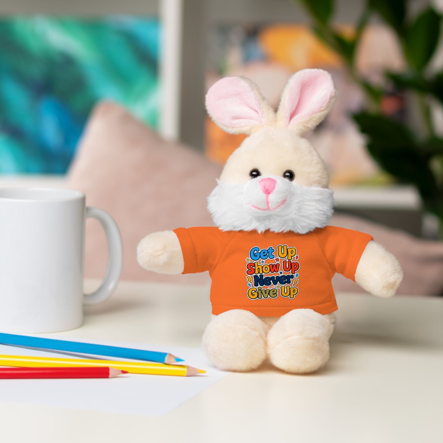 Stuffed Animals with Tee " Get Up Show Up Never Give Up"