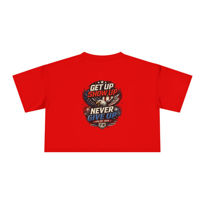 4th of July Women's Crop Top – Patriotic Cropped Tee for Summer, Fireworks, Beach Days & Independence Day Celebrations