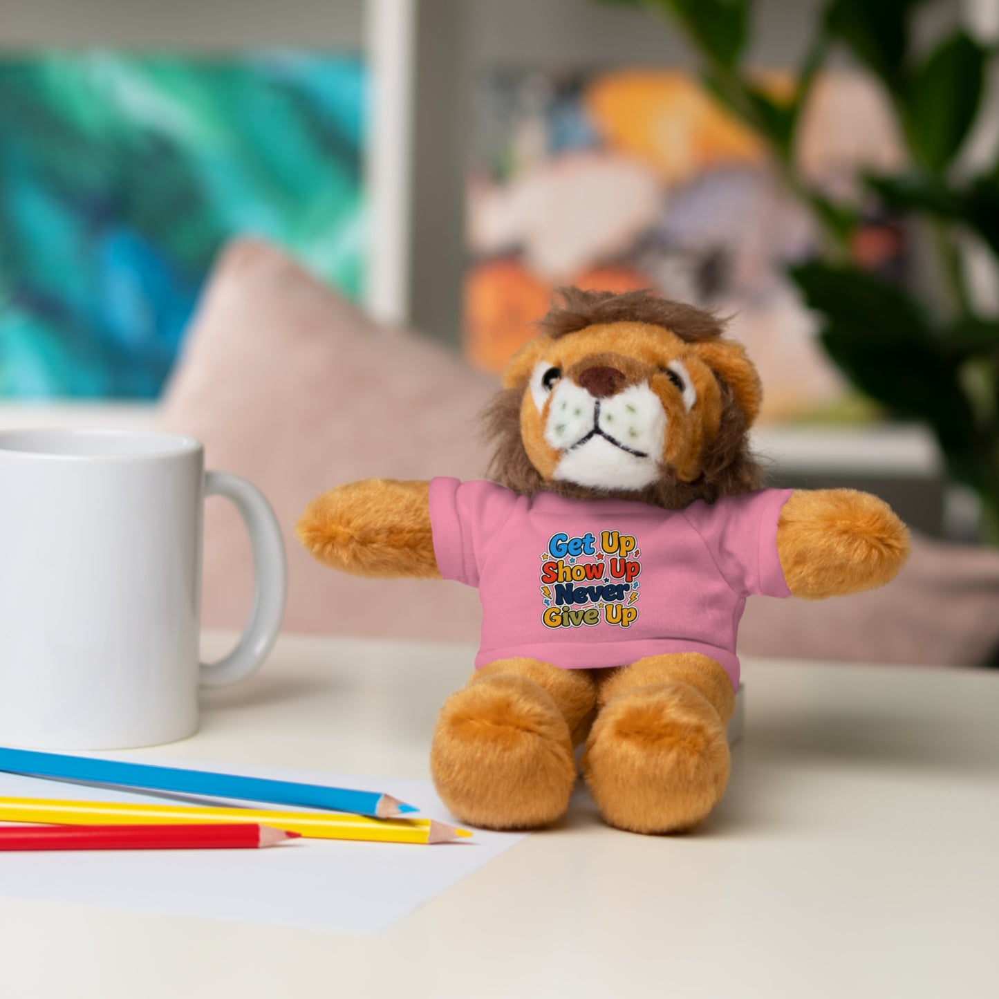 Stuffed Animals with Tee " Get Up Show Up Never Give Up"