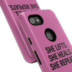 She lifts. She heals. She repeats. Tough Phone Cases