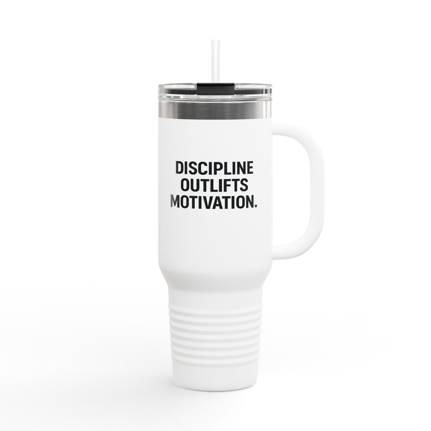 Discipline Outlifts Motivation Insulated Travel Mug, 40oz