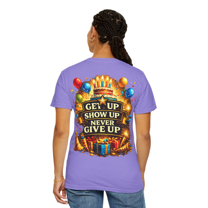 Custom Name & Age Birthday Crew T-Shirt – Personalized Group Shirt