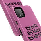 She lifts. She heals. She repeats. Tough Phone Cases