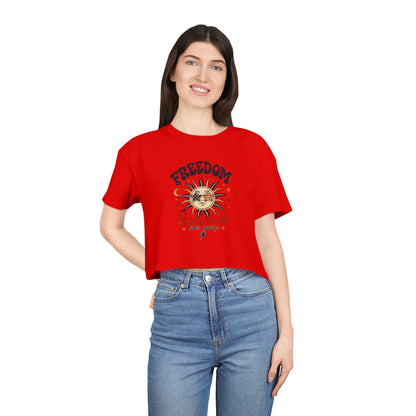 4th of July Women's Crop Top – Patriotic Cropped Tee for Summer, Fireworks, Beach Days & Independence Day Celebrations