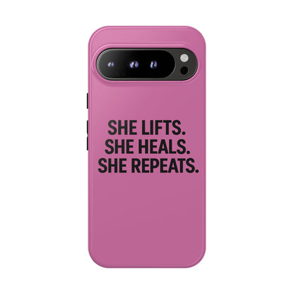 She lifts. She heals. She repeats. Tough Phone Cases