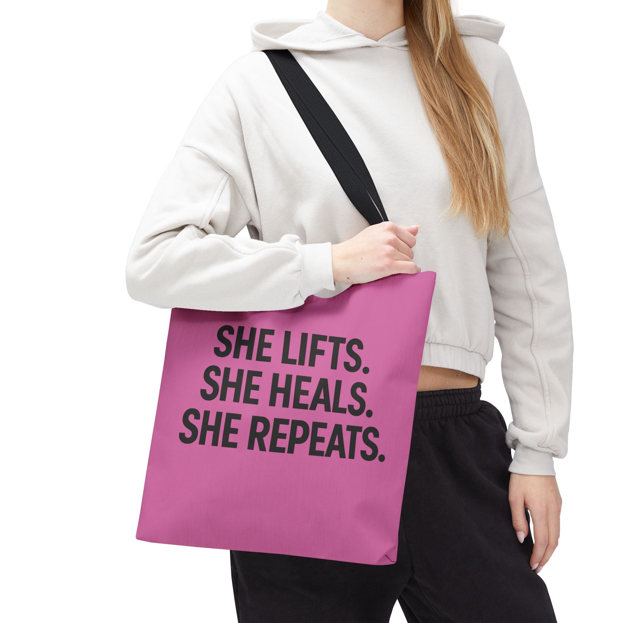 She Lifts. She Heals. She Repeats. Tote Bag