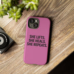 She lifts. She heals. She repeats. Tough Phone Cases