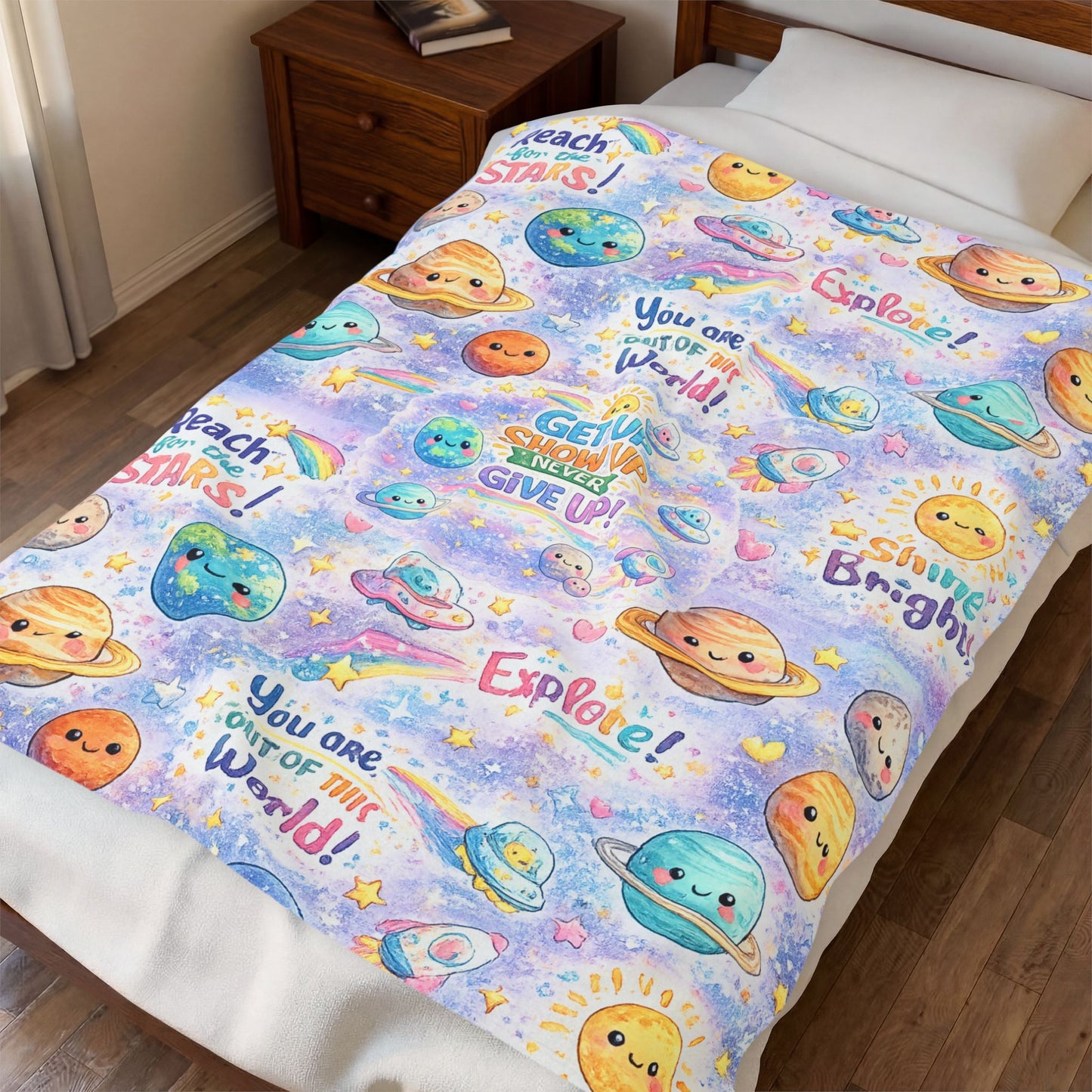 Kids Plush Velveteen Blanket – Ultra Soft Cozy Throw Blanket for Boys & Girls | Warm Lightweight Blanket for Bed, Nap Time & Gifts