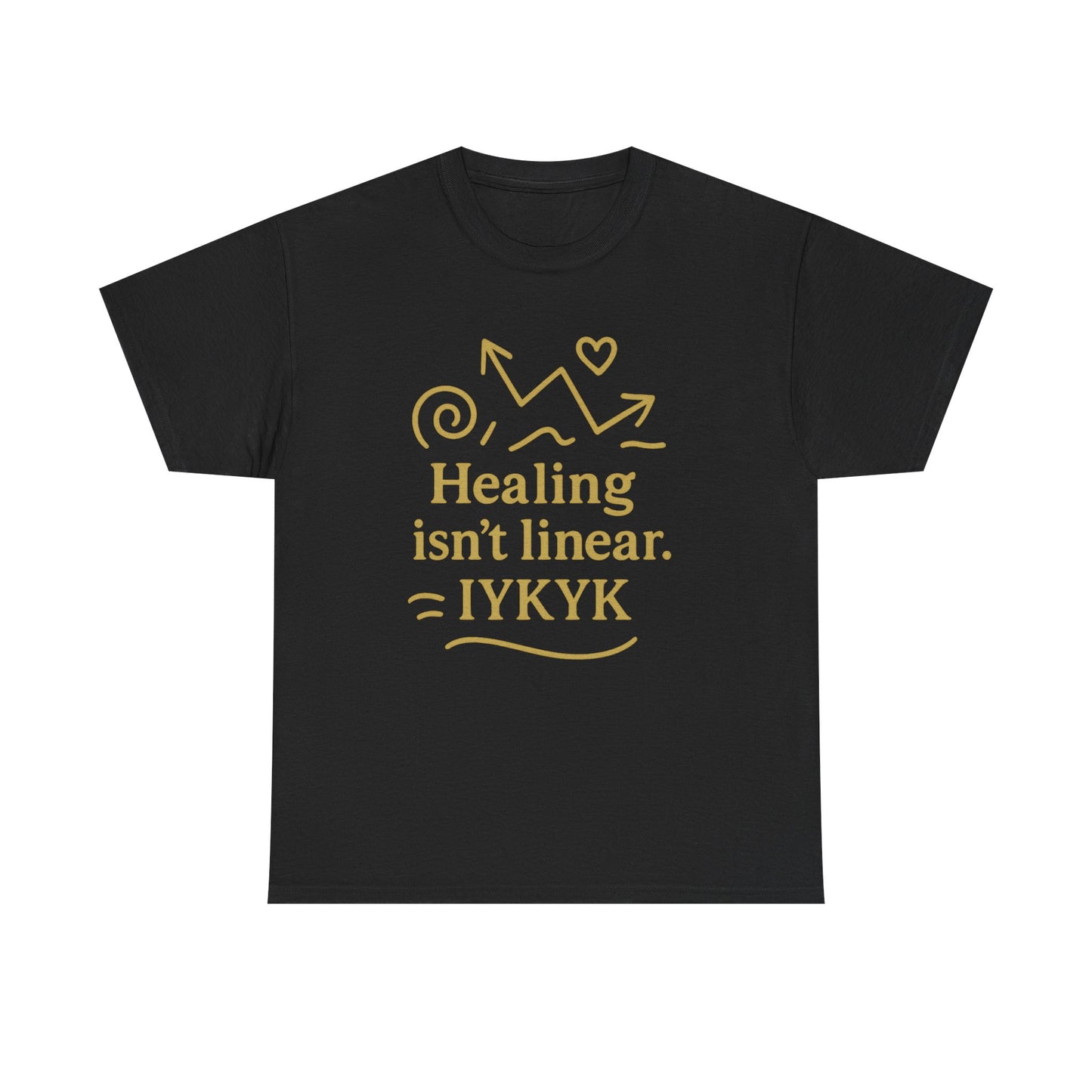 Healing Isn't Linear. IYKYK. Unisex Heavy Cotton Tee