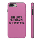 She lifts. She heals. She repeats. Tough Phone Cases