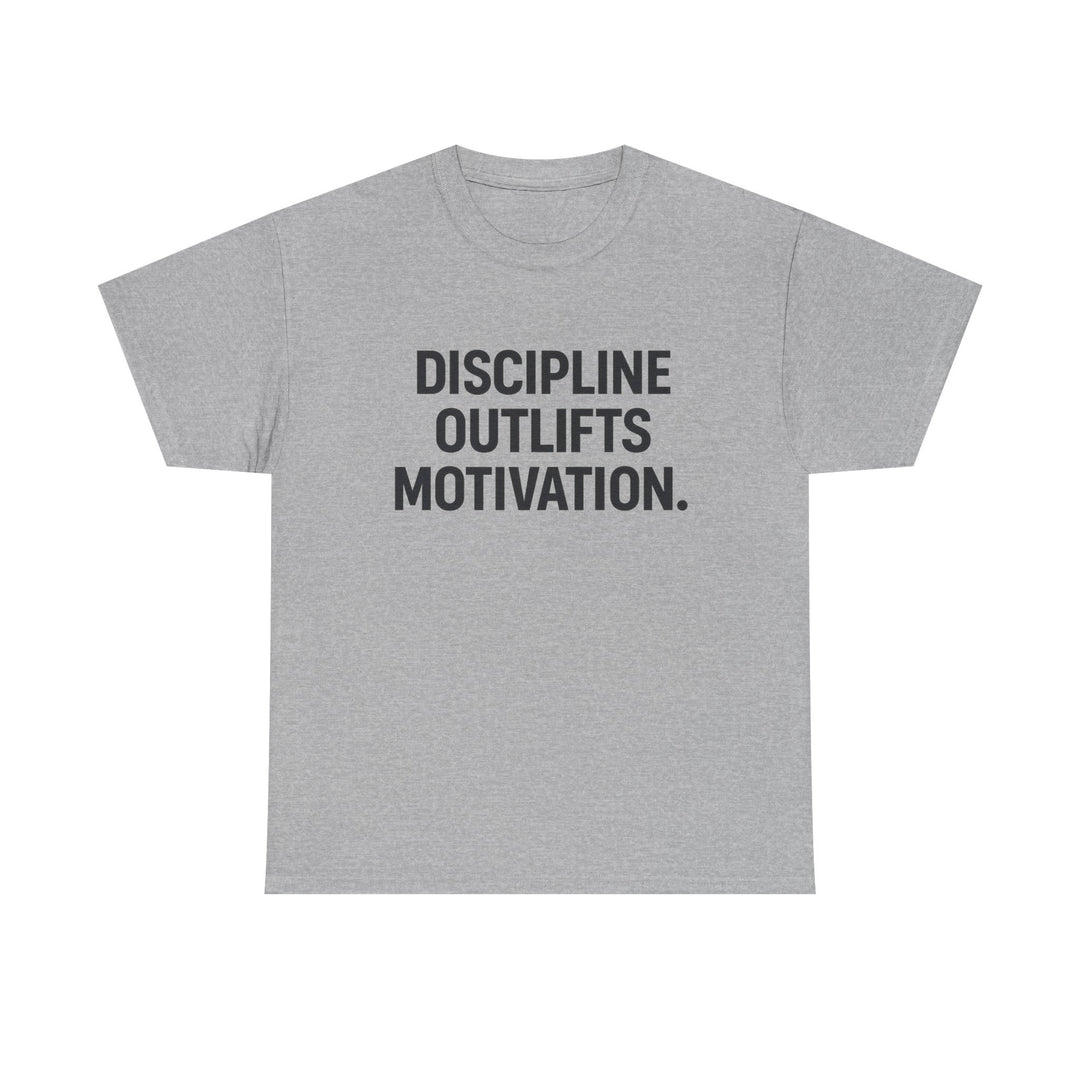 Discipline Outlifts Motivation. Unisex Heavy Cotton Tee