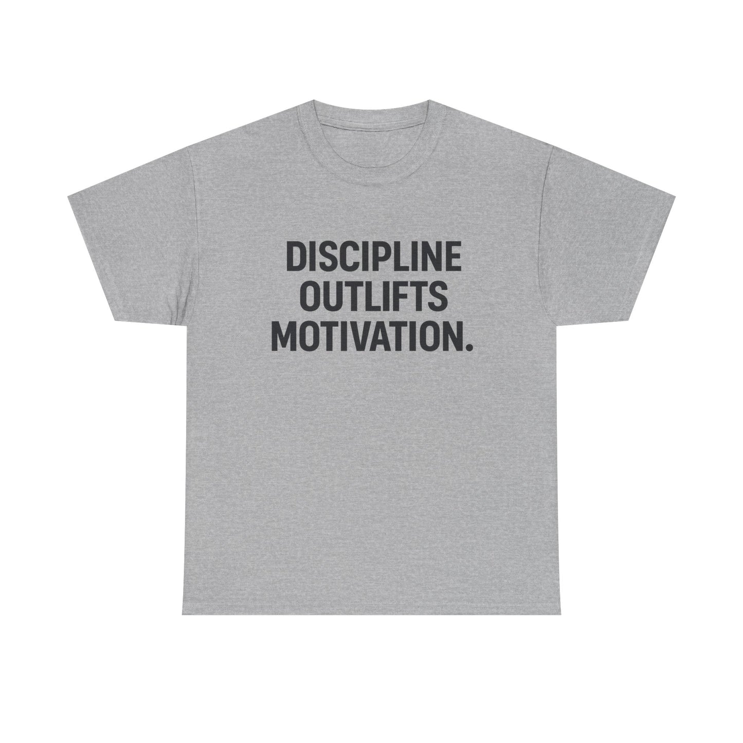 Discipline Outlifts Motivation. Unisex Heavy Cotton Tee