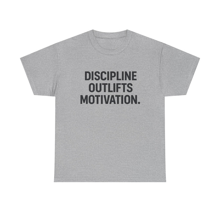 Discipline Outlifts Motivation. Unisex Heavy Cotton Tee