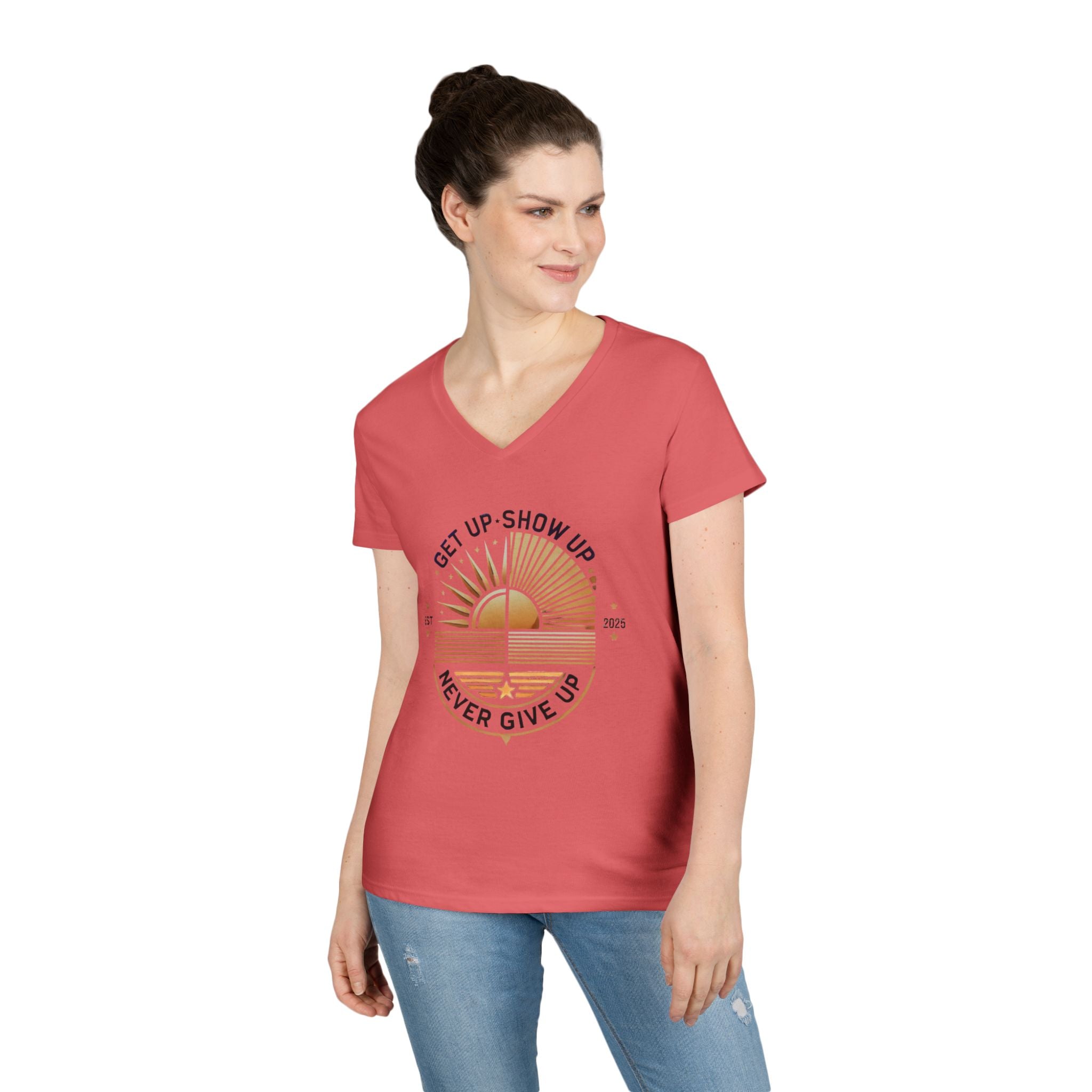 Women's V Neck-Strength in Motion