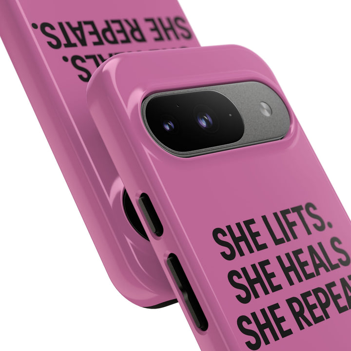 She lifts. She heals. She repeats. Tough Phone Cases