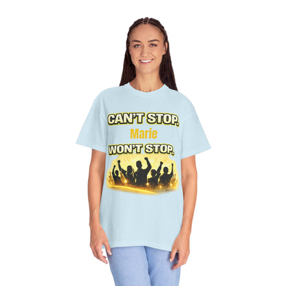 Custom Name Motivational T-Shirt – Can’t Stop. Won’t Stop.