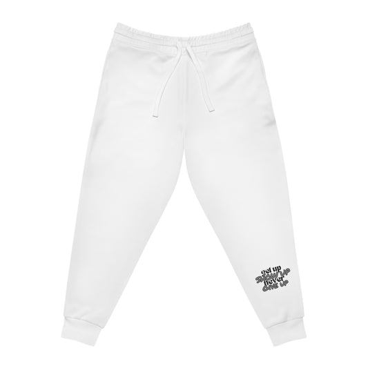 Elite Motivational UNISEX Joggers – Achieve in Comfort & Style (White)