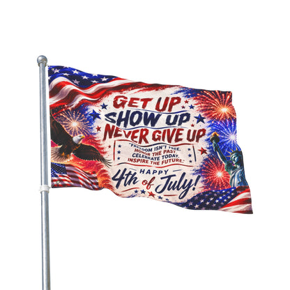 Patriotic 4th of July Double-Sided Flag | American Pride Outdoor Garden & House Flag | USA Independence Day Decor