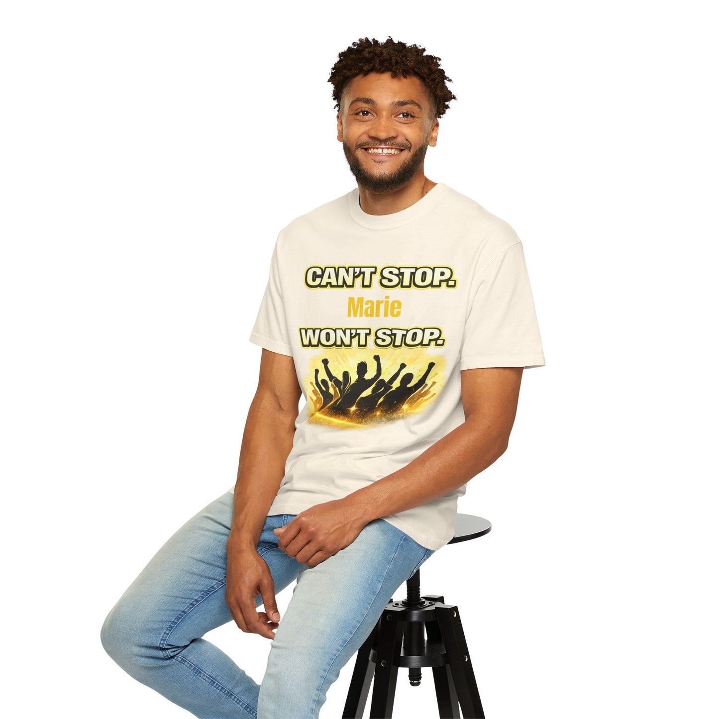 Custom Name Motivational T-Shirt – Can’t Stop. Won’t Stop.