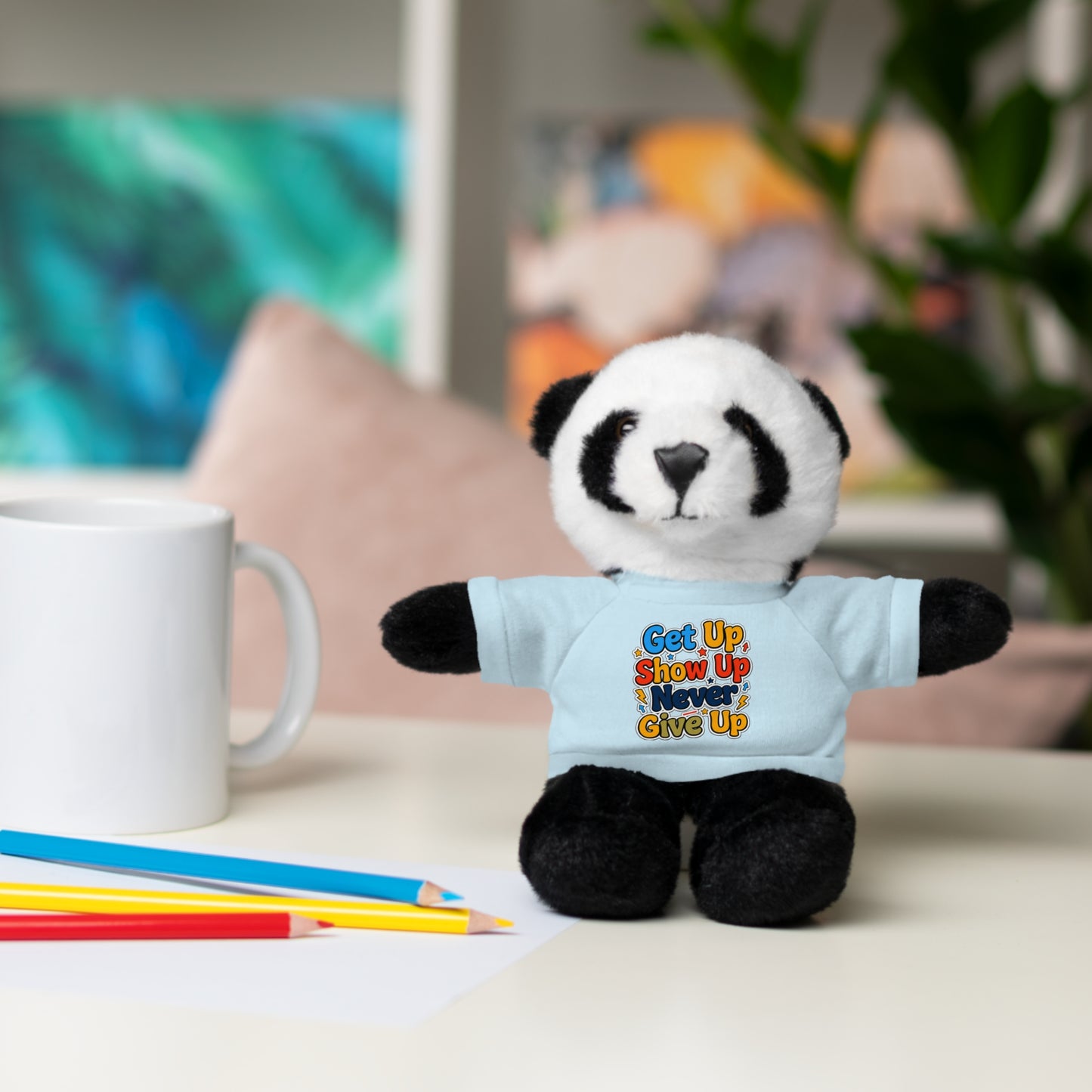 Stuffed Animals with Tee " Get Up Show Up Never Give Up"