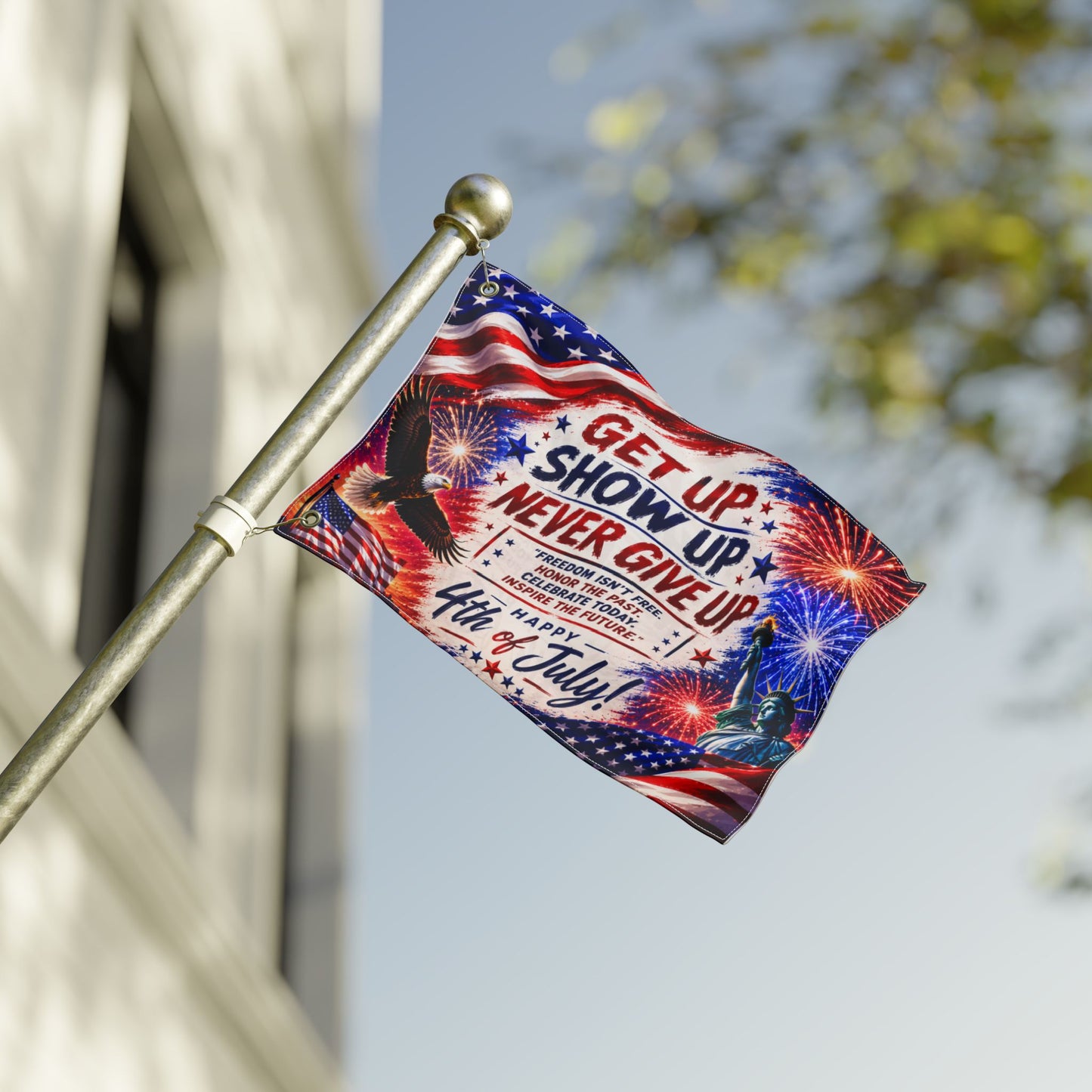 Patriotic 4th of July Double-Sided Flag | American Pride Outdoor Garden & House Flag | USA Independence Day Decor