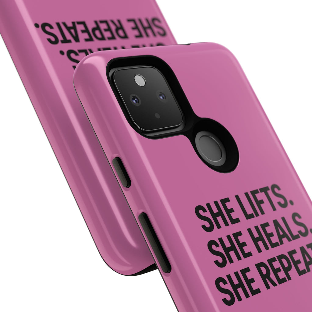 She lifts. She heals. She repeats. Tough Phone Cases