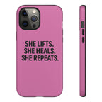 She lifts. She heals. She repeats. Tough Phone Cases
