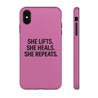 She lifts. She heals. She repeats. Tough Phone Cases