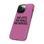 She lifts. She heals. She repeats. Tough Phone Cases