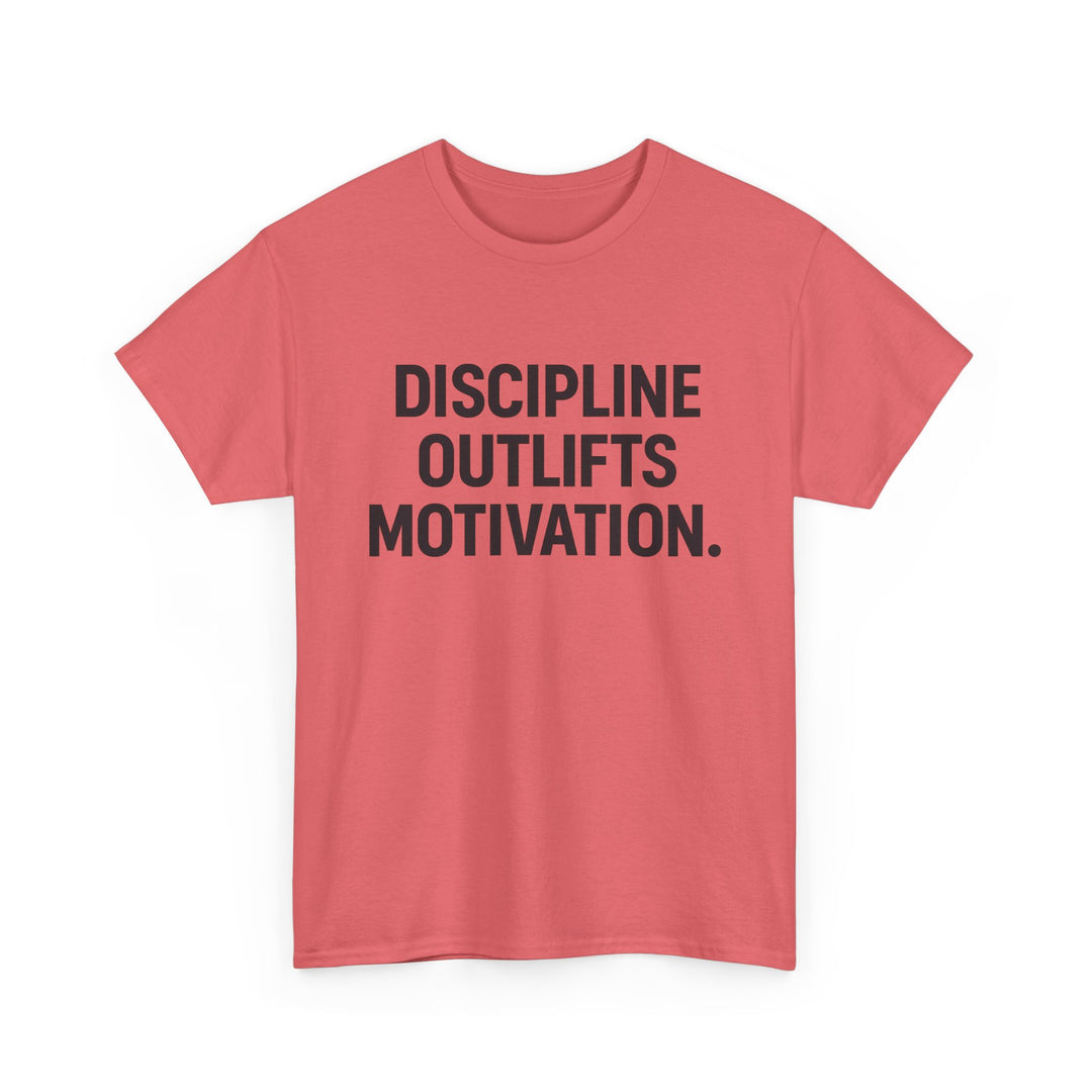 Discipline Outlifts Motivation. Unisex Heavy Cotton Tee