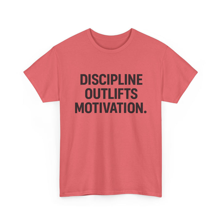 Discipline Outlifts Motivation. Unisex Heavy Cotton Tee