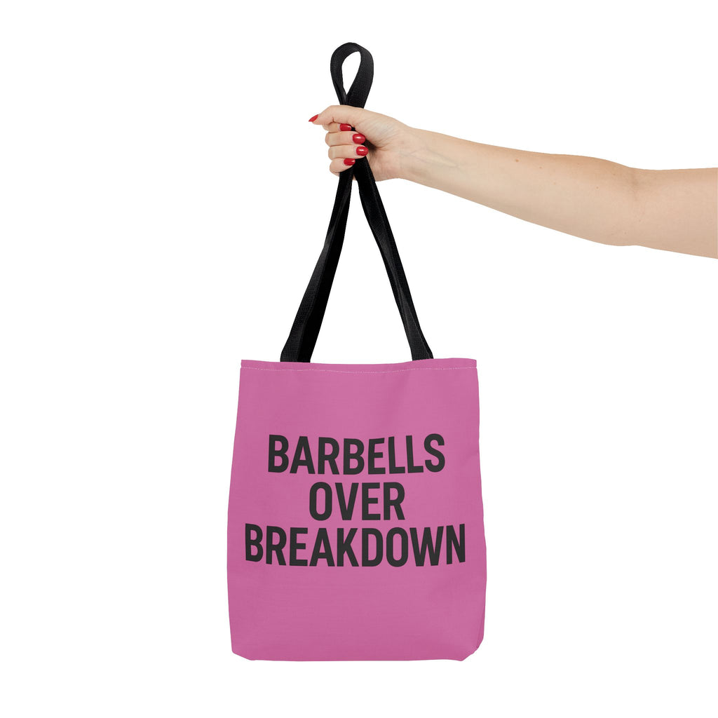 Barbells Over Breakdown Tote Bag