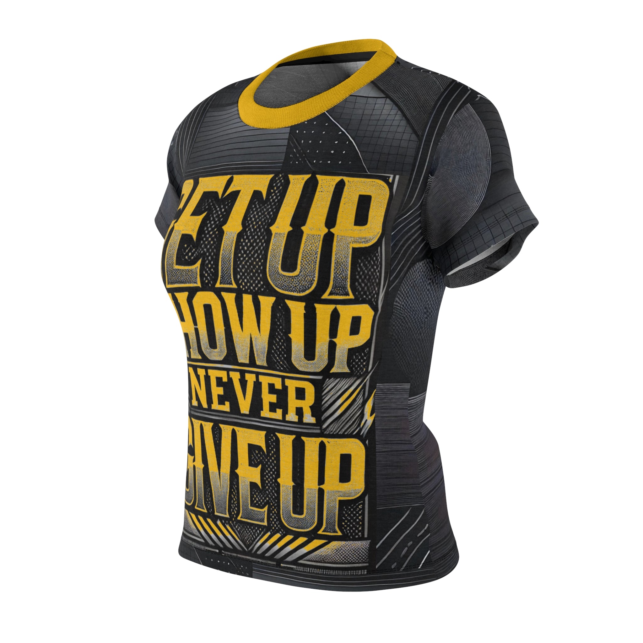Women's Relentless Drive Tee – Get Up, Show Up, Never Give Up (Yellow)