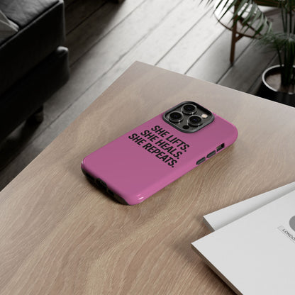She lifts. She heals. She repeats. Tough Phone Cases