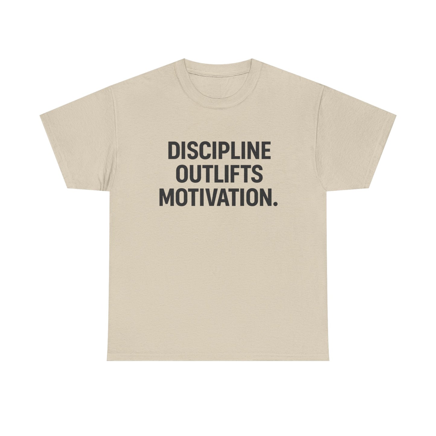 Discipline Outlifts Motivation. Unisex Heavy Cotton Tee