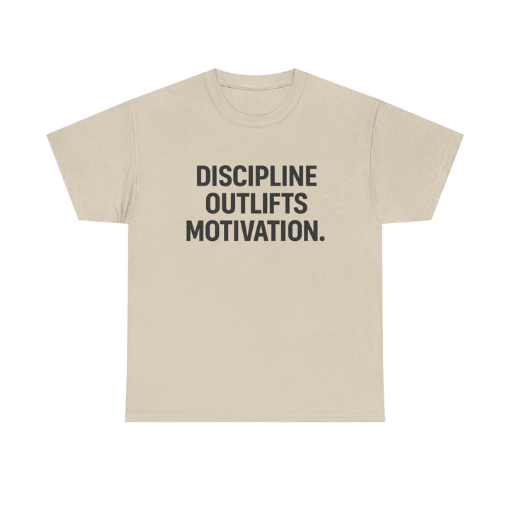 Discipline Outlifts Motivation. Unisex Heavy Cotton Tee