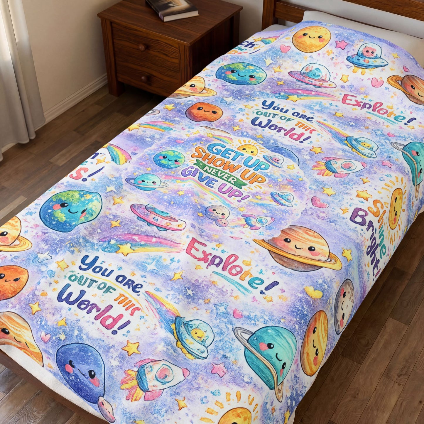 Kids Plush Velveteen Blanket – Ultra Soft Cozy Throw Blanket for Boys & Girls | Warm Lightweight Blanket for Bed, Nap Time & Gifts